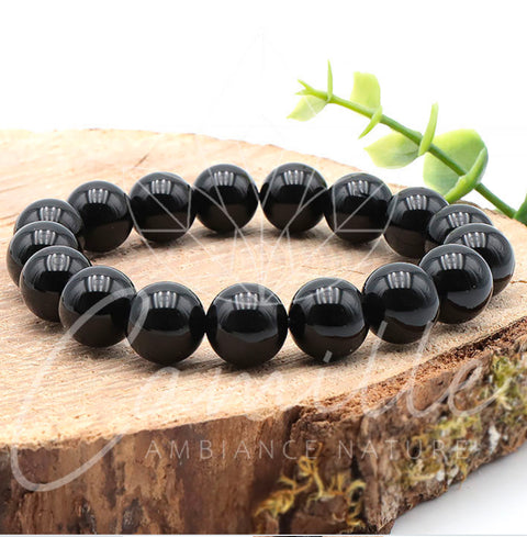 Bracelet en onyx 12 mm grade A