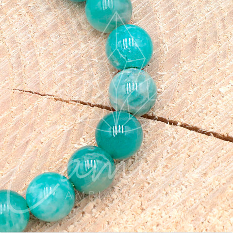 Bracelet en pierre, Amazonite de Russie