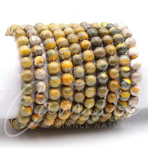 Bracelet en pierre jaspe Bumblebee 8mm