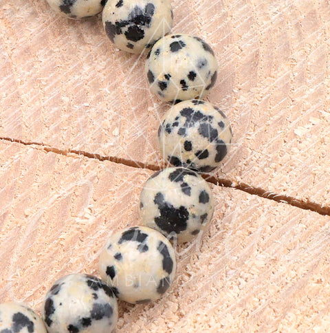 Bracelet en jaspe dalmatien 8mm