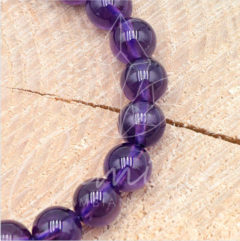 Bracelet en améthyste de Bolivie, 8 mm