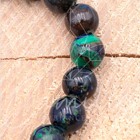 Bracelet en Azurite Malachite naturelle 8 mm grade AA