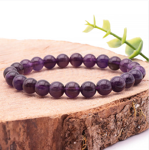 Bracelet en améthyste de Bolivie, 8 mm