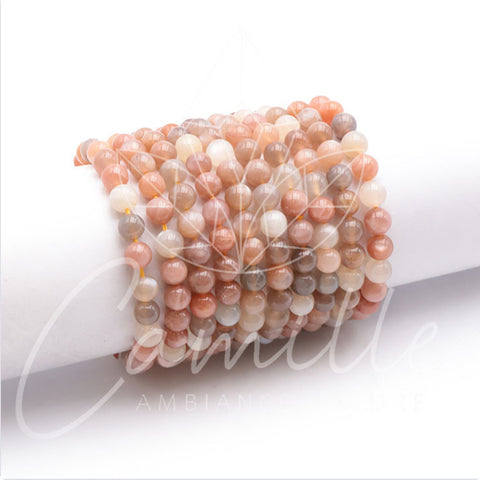 Bracelet pierre de lune multicolore 8mm grade A+