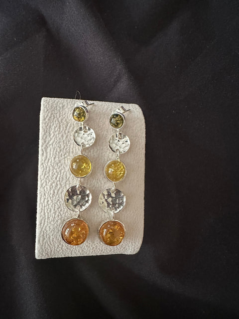 Boucle d’oreille Ambre et Argent 925