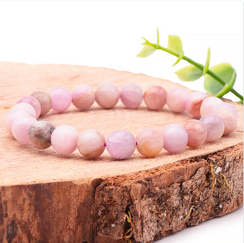Bracelet en pierre Kunzite du Brésil 8mm