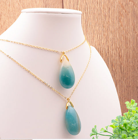 Sautoir en forme de goutte et Amazonite du Brésil A