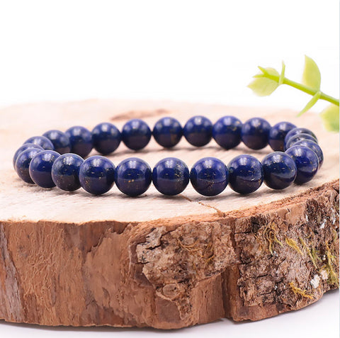 Bracelet en lapis-lazuli, 8 mm,AAA