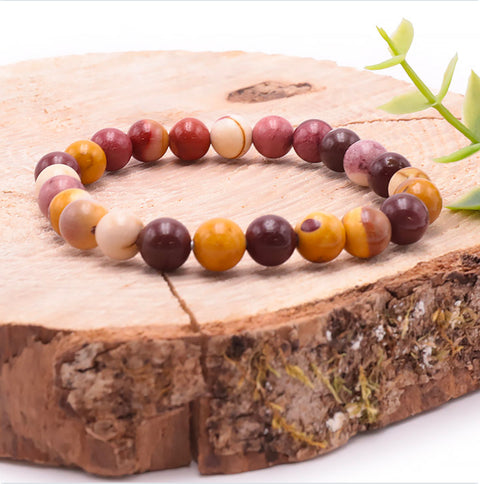 Bracelet en jaspe mokaïte 8mm