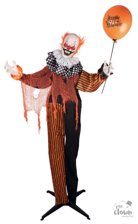 Clown animé maléfique sur pied 166cm