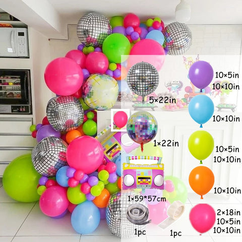Kit arche à ballons disco 91pcs – Deco en Folie