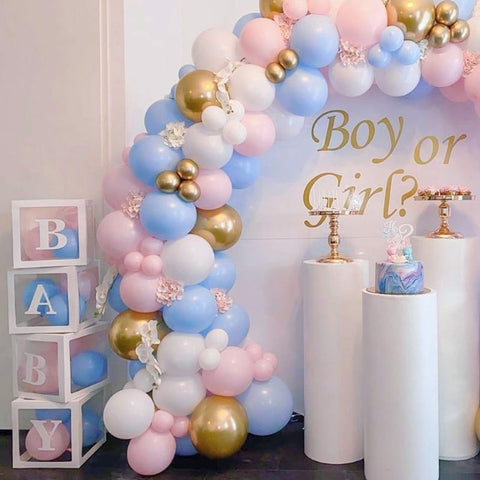 Arche de ballons naissance sexe du bébé - Decoration girl or boy pas cher 