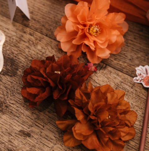 Lot de 4 Pivoines Artificielles Terracotta – Décoration de Table Bohème & Pink Lemonade