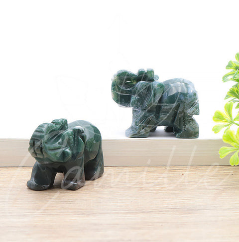 Éléphant en agate indienne, 50 mm ￼