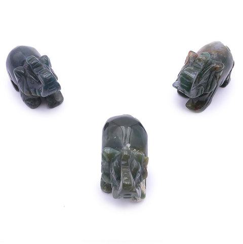 Éléphant en agate indienne, 50 mm ￼