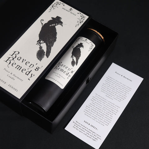 Bougie Remède du Corbeau de la Sorcière Ancienne – Paix et Harmonie