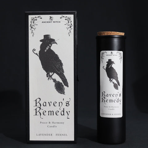Bougie Remède du Corbeau de la Sorcière Ancienne – Paix et Harmonie