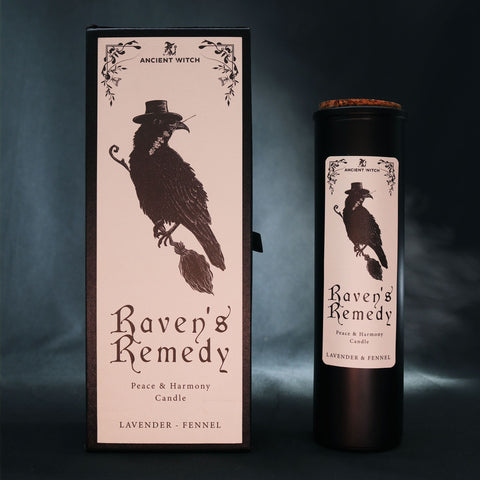 Bougie Remède du Corbeau de la Sorcière Ancienne – Paix et Harmonie