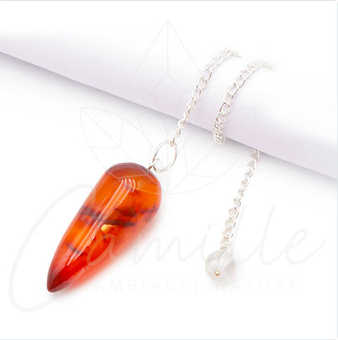 Pendule en cornaline orange