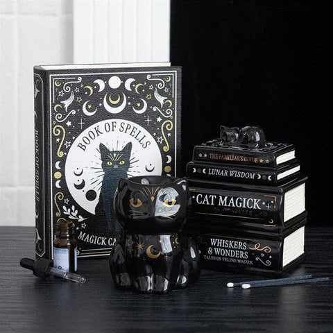 Boîte de rangement grimoire – Livre magique secret chat noir