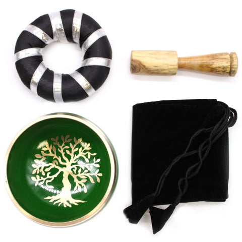 Bol Tibétain - Arbre de vie - Vert 10,7 cm