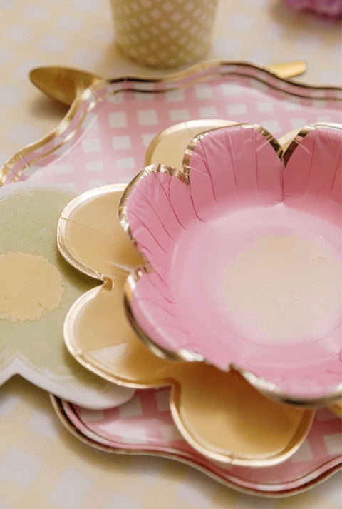 Lot de 8 Bols Vichy Pastel – Décoration de Table Printemps & Pique-Nique