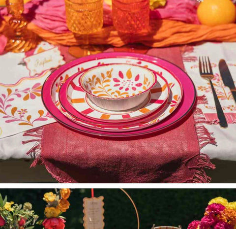 Lot de 8 Bols en Carton Pink Lemonade – Déco de Table Rose et Vitaminée