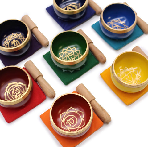 Coffret 7 Bols Chantants Tibétains – Chakra Healing – Ensemble Complet des 7 Chakras