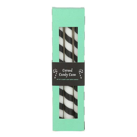 Bougies noires effilées Merry Creepmas – lot de 3 bougies gothiques pour Noël