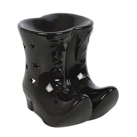 Brûle-parfum bottes de sorcière en céramique noire – décoration magique et gothique
