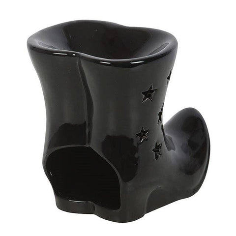 Brûle-parfum bottes de sorcière en céramique noire – décoration magique et gothique