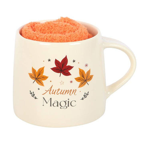 Coffret tasse lune des moissons et chaussettes – cadeau cocooning et magique pour l’automne