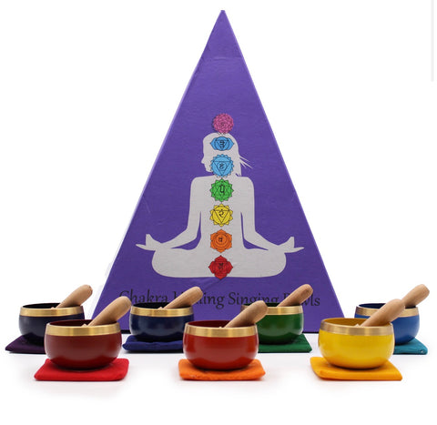 Coffret 7 Bols Chantants Tibétains – Chakra Healing – Ensemble Complet des 7 Chakras
