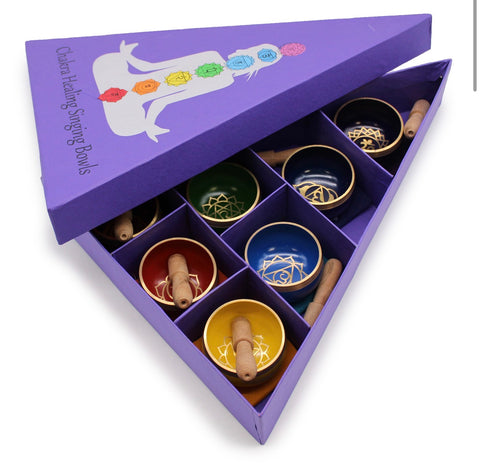 Coffret 7 Bols Chantants Tibétains – Chakra Healing – Ensemble Complet des 7 Chakras