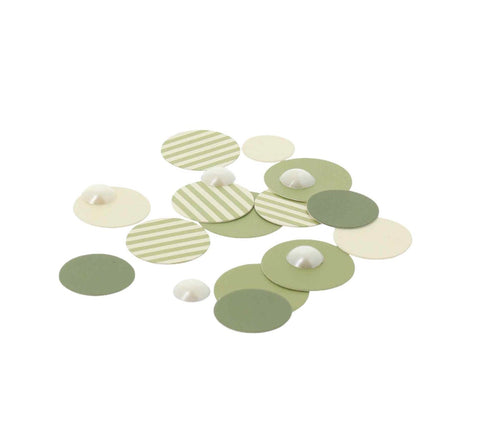 Lot de 100 Confettis de Table Jardin à la Française avec Perles – Vert Olive & Pistache | Décoration Chic