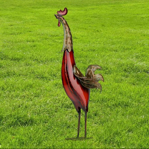 Coq en acier pour jardin
