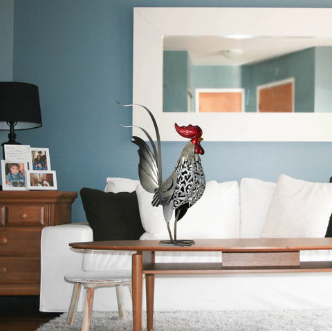 Coq en acier pour jardin