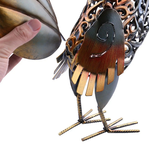 Coq en acier pour jardin