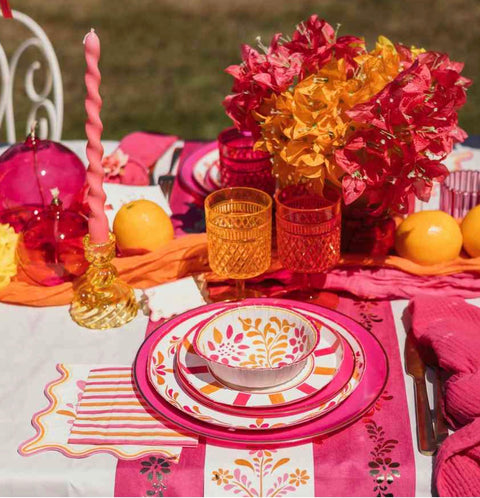 Lot de 8 Assiettes Pink Lemonade – Déco de Table Été & Anniversaire