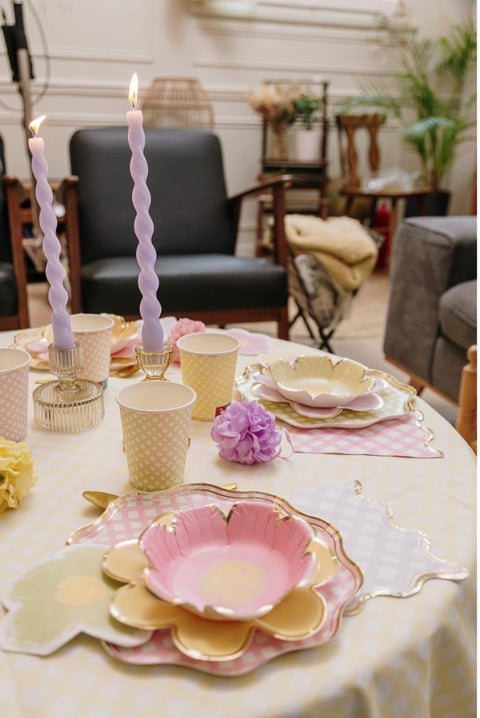 Lot de 16 Serviettes Vichy Pastel – Décoration de Table Printemps & Pique-Nique Chic