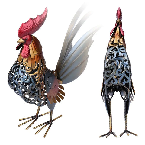 Coq en acier pour jardin