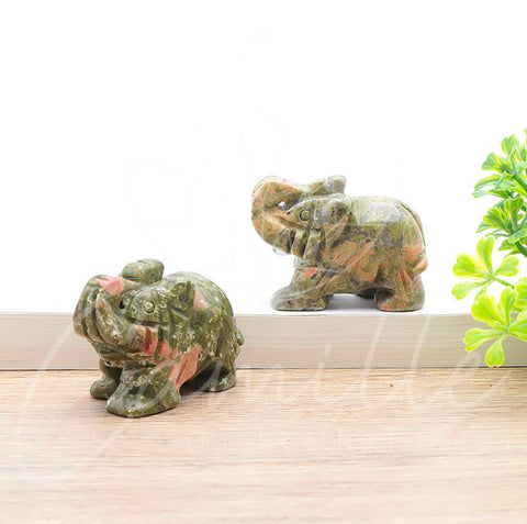 Éléphant en Unakite, 50 mm