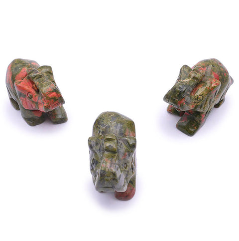 Éléphant en Unakite, 50 mm