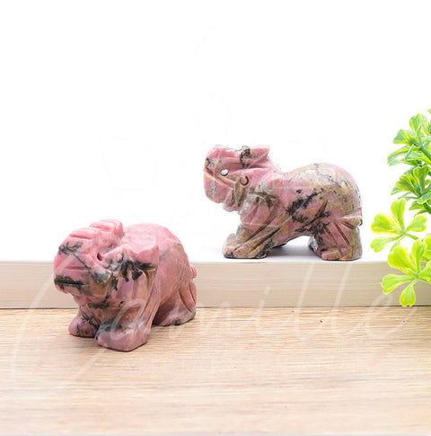 Éléphants en Rhodonite 50mm￼