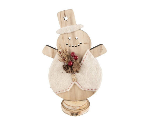 Bonhomme de neige en bois