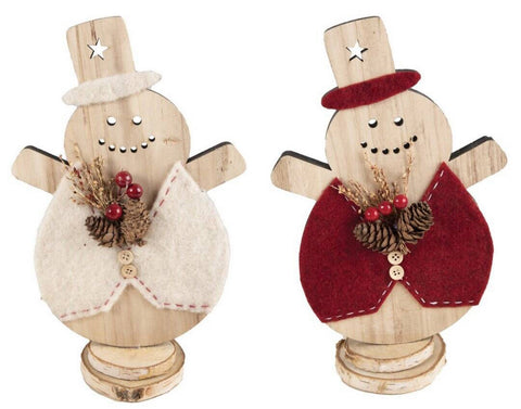 Bonhomme de neige en bois