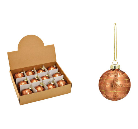 Boule de Noël en verre bronze ￼