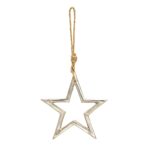 Étoile de Noël en métal argenté ￼