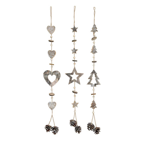 Guirlandes de Noël authentique en bois lot de 3