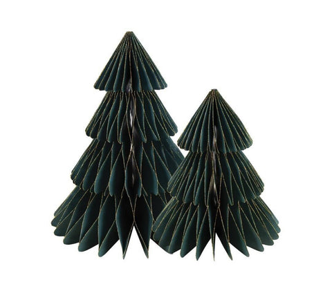 Lot de deux sapins alvéolés vert ￼